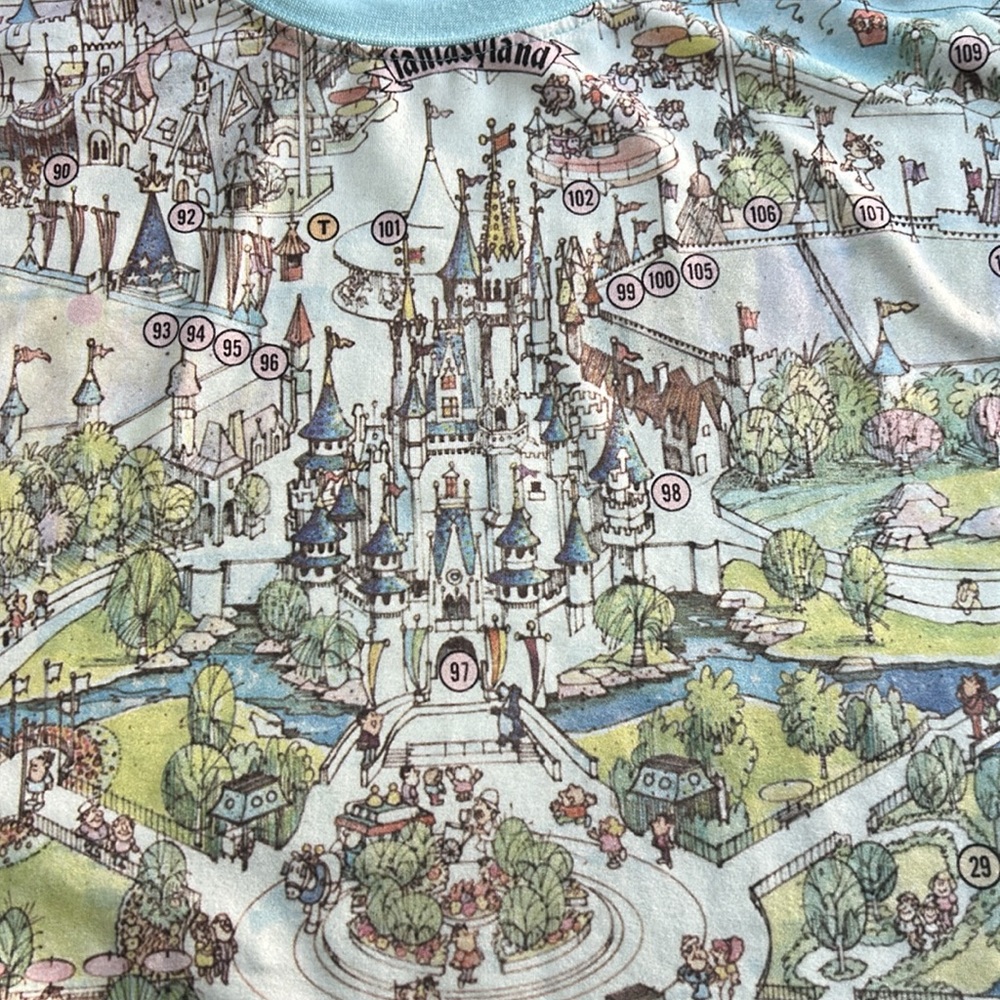 Walt Disney 50th Anniversary maps shirt. Long sleeve.  Size Medium. - Picture 5 of 16